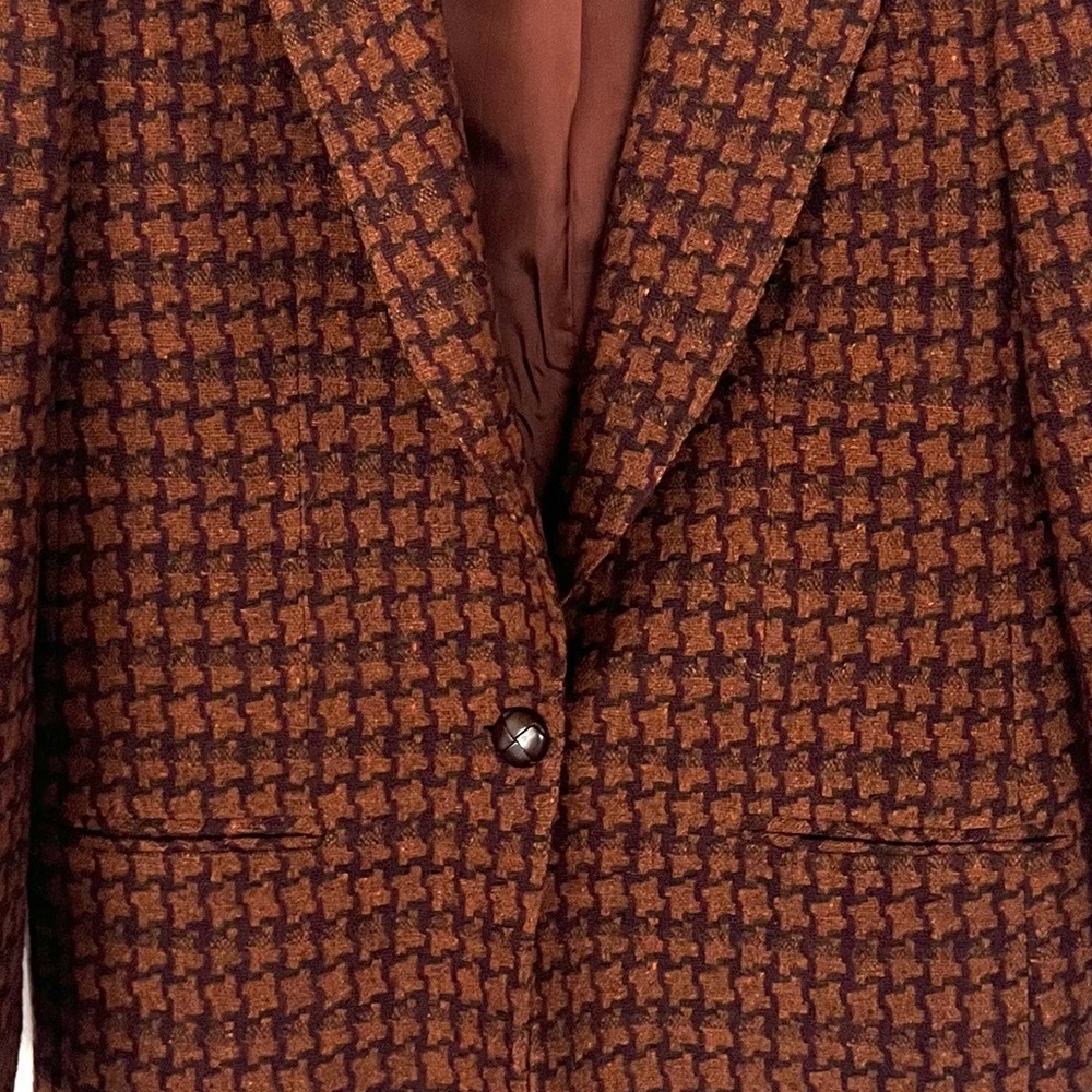 Giorgio Sant'Angelo Women's Brown Houndstooth Blazer - Picture 4 of 11
